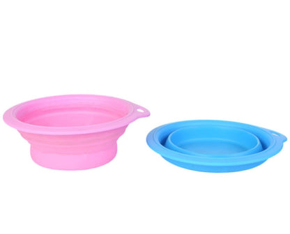 AnyWags Pink Dog Folding Bowl Convenient Portable Lightweight Easy to Carry Perfect for Travel-Pet Feeder-PEROZ Accessories