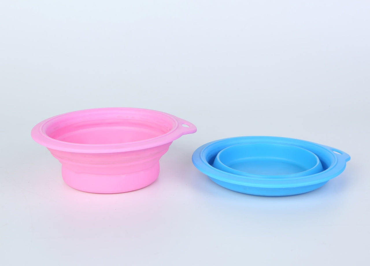 AnyWags Pink Dog Folding Bowl Convenient Portable Lightweight Easy to Carry Perfect for Travel-Pet Feeder-PEROZ Accessories