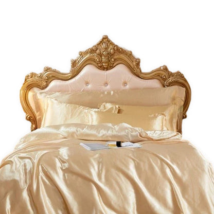 Anyhouz Beddings Beige US Twin Size 3 Pcs High End Satin Smooth Duvet Cover Set Luxury Polyester Silky Soft Cozy Bedding Set-Duvet Covers-PEROZ Accessories