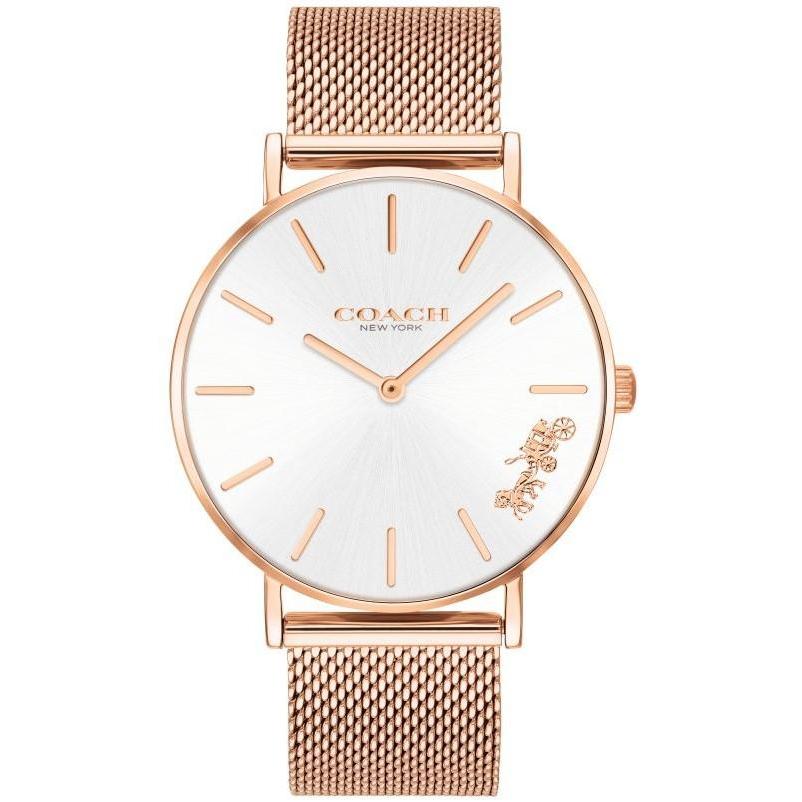 Coach Ionic Rose Gold Plated Steel Silver White Dial Ladies Watch - 14503126-Quartz Watches-PEROZ Accessories