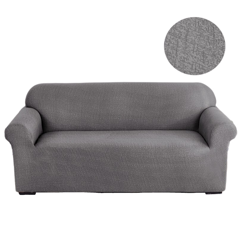 Anyhouz 4 Seater Sofa Cover Solid Gray Style and Protection For Living Room Sofa Chair Elastic Stretchable Slipcover-Slipcovers-PEROZ Accessories