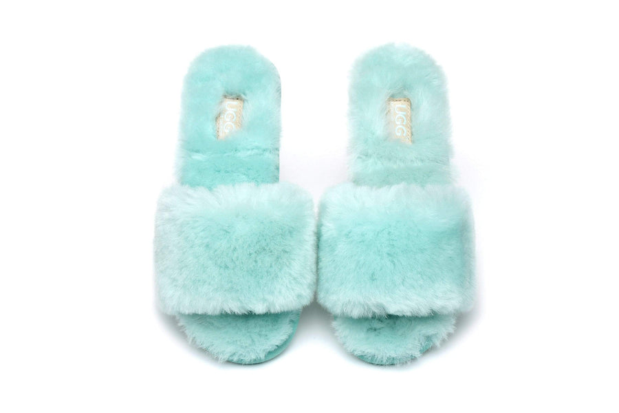 Australian Shepherd UGG Slipper Wool Fluffy Slides Nala-Slides-PEROZ Accessories