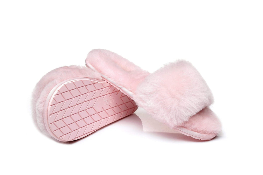 Australian Shepherd UGG Slipper Wool Fluffy Slides Nala-Slides-PEROZ Accessories