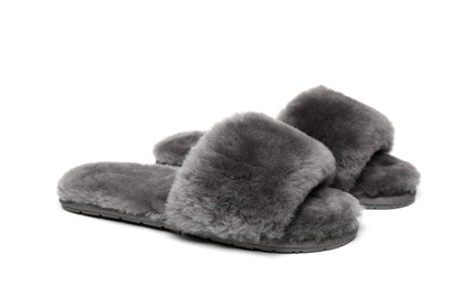 Australian Shepherd UGG Slipper Wool Fluffy Slides Nala-Slides-PEROZ Accessories