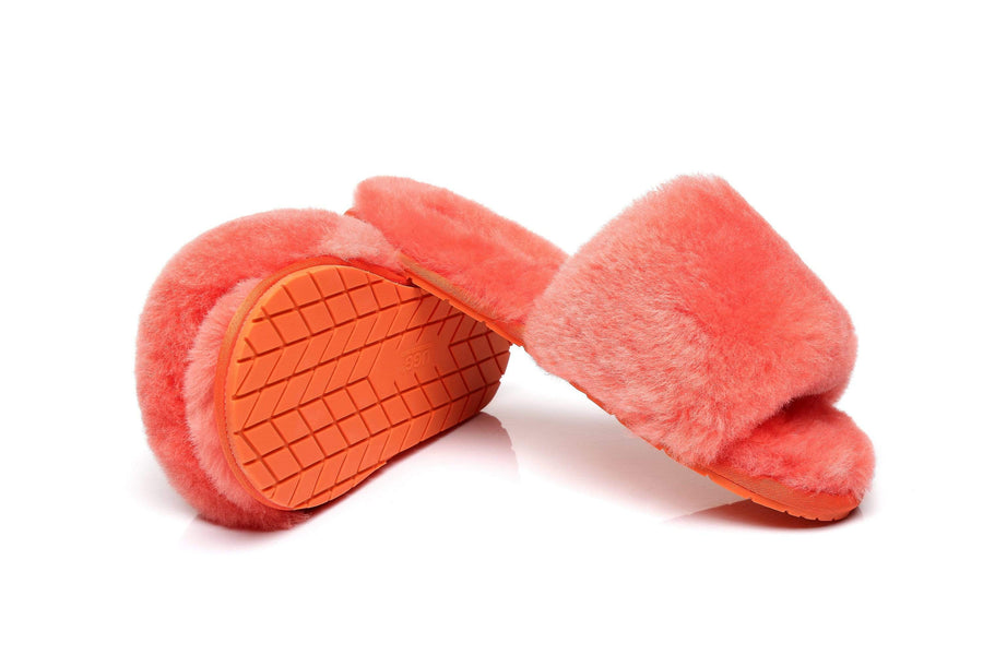 Australian Shepherd UGG Slipper Wool Fluffy Slides Nala-Slides-PEROZ Accessories