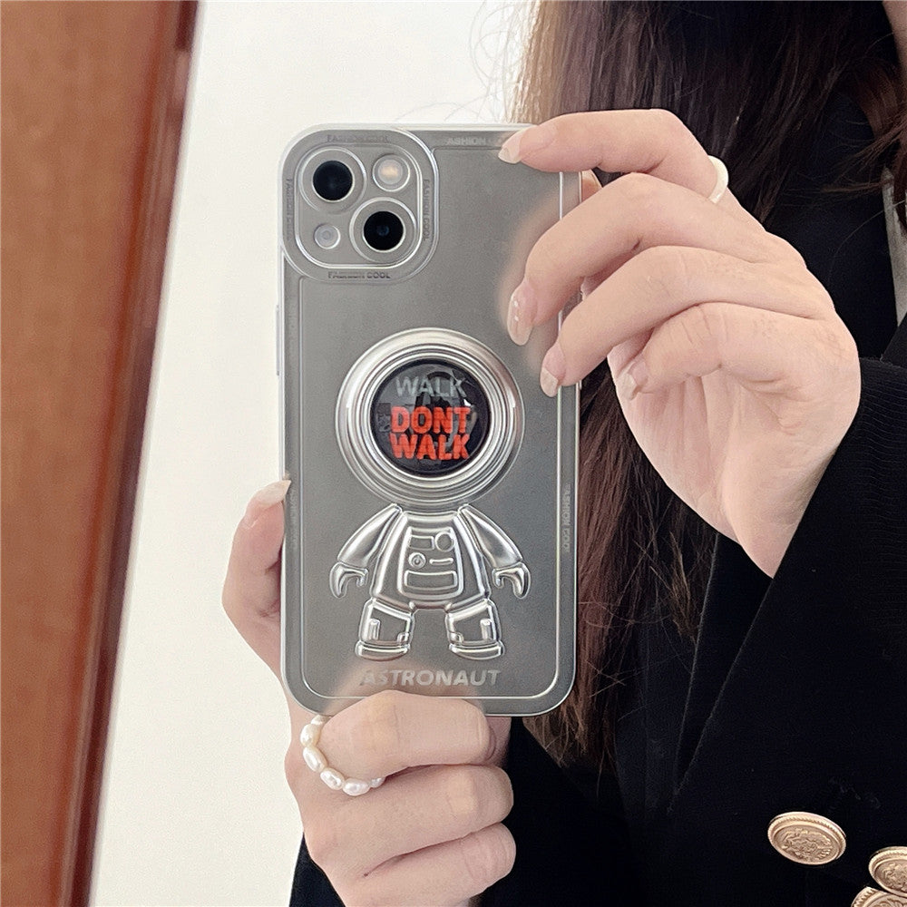 Anymob iPhone Case Space Black and Red Chromed Astronaut Foldable Holder Phone Cover-Mobile Phone Cases-PEROZ Accessories