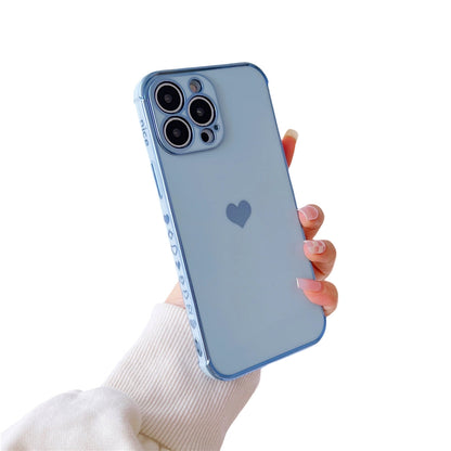 Anymob iPhone Case Sky Blue Plating Love Heart Pattern Soft Silicon Phone Cover-Mobile Phone Cases-PEROZ Accessories