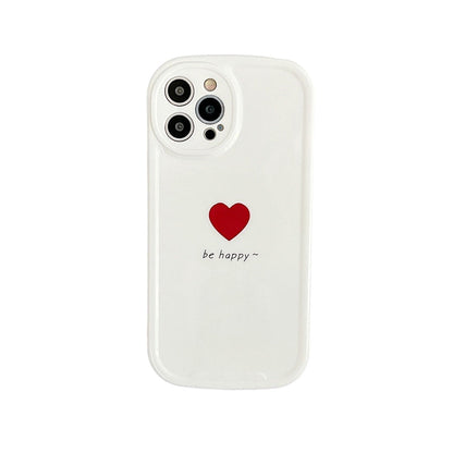 Anymob iPhone Case White Lovely Love Heart Soft Silicone Shockproof Bumper Camera Protection Cover-Mobile Phone Cases-PEROZ Accessories