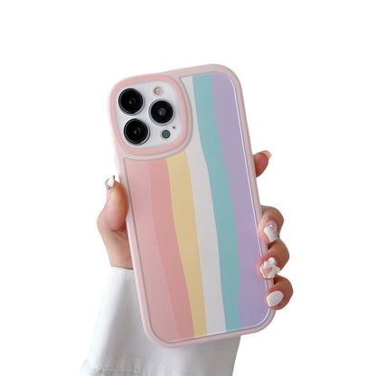 Anymob iPhone Case Vertical Stripe Pastel Color Soft Silicon Shockproof Cover-Mobile Phone Cases-PEROZ Accessories