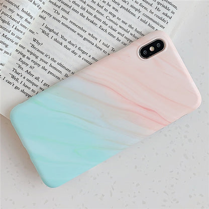 Anymob iPhone Case Plane Orange and Blue Gradient Marble Cover Silicone Phone With Holder Stand-Mobile Phone Cases-PEROZ Accessories