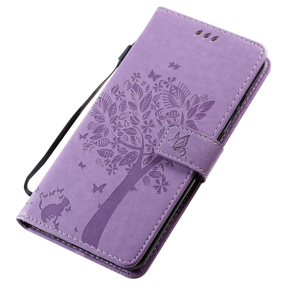 Anymob Samsung Purple Leather Flip Case Cover Phone Bag Shell Cover-Mobile Phone Cases-PEROZ Accessories