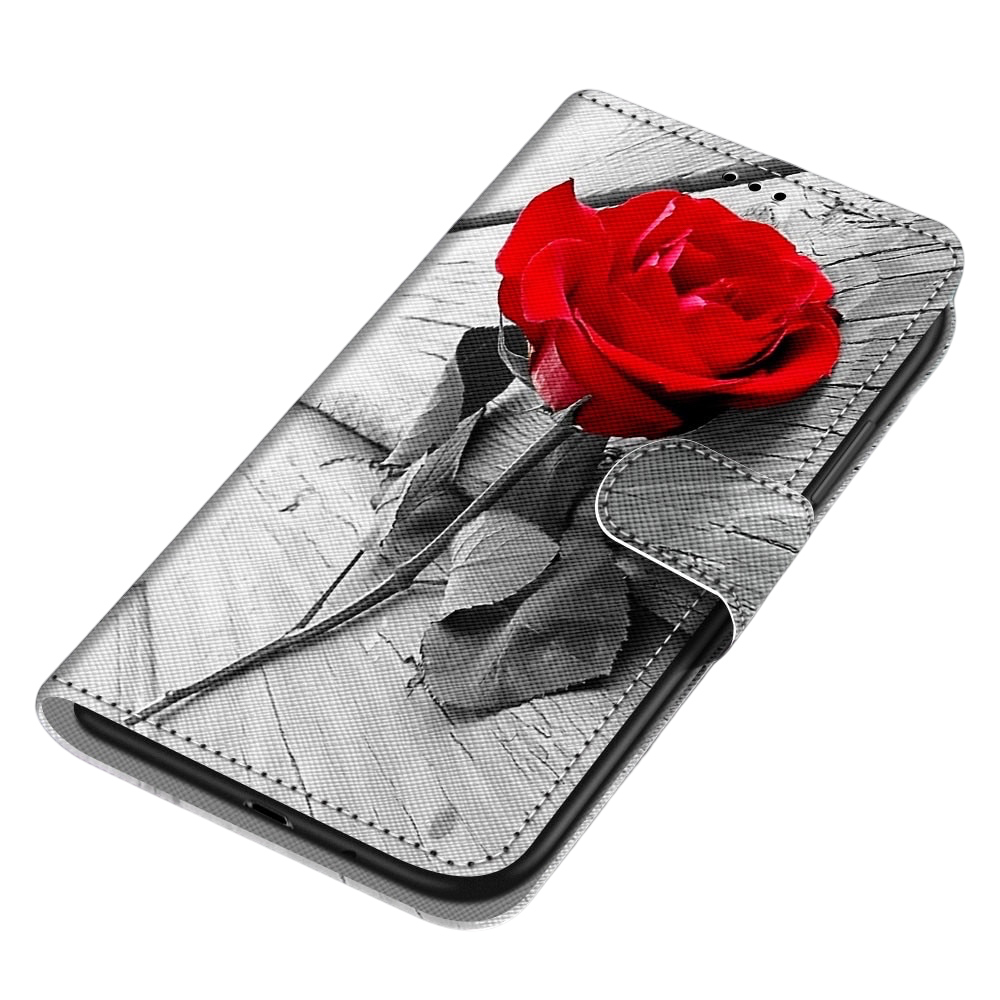 Anymob iPhone Case Red Rose Flip Leather Wallet Animal Painting Phone Book Style Cover-Mobile Phone Cases-PEROZ Accessories