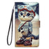 Anymob Samsung 3D Cat Fashion Painted Flip Phone Case Leather Wallet Cover-Mobile Phone Cases-PEROZ Accessories