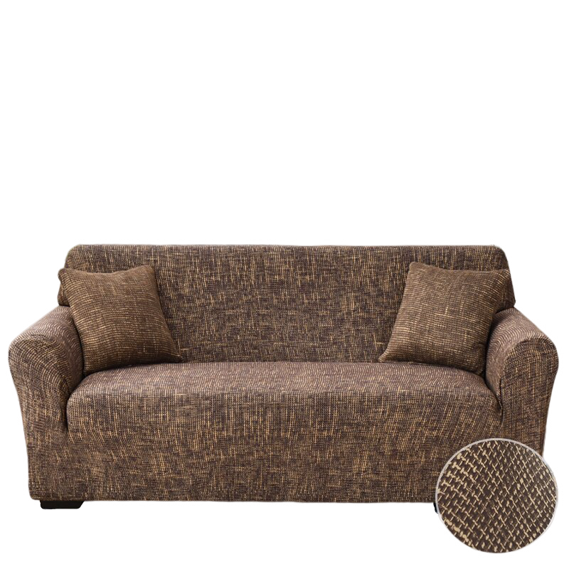 Anyhouz 4 Seater Sofa Cover Plain Brown Style and Protection For Living Room Sofa Chair Elastic Stretchable Slipcover-Slipcovers-PEROZ Accessories