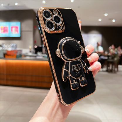 Anymob iPhone Case Black Universal 6D Astronaut Foldable Holder Phone Cover-PEROZ Accessories