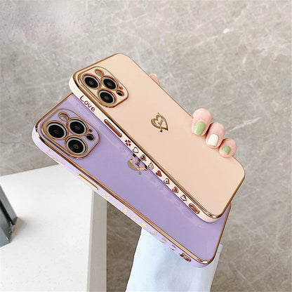 Anymob iPhone Case White Camera Protection Love Heart Side Hearts Shockproof Soft Silicone Cover-Mobile Phone Cases-PEROZ Accessories