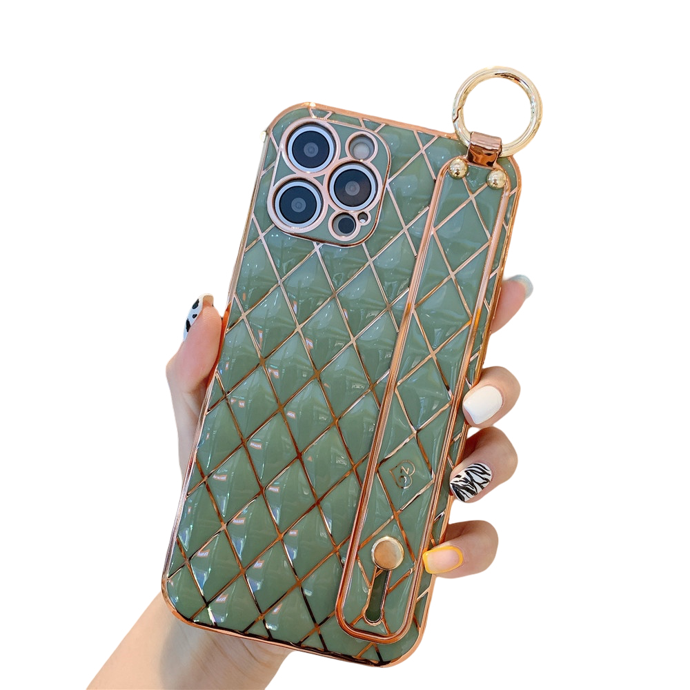 Anymob iPhone Case Mint Green Electroplated Wrist Band Bracket Bumper Back Cover-Mobile Phone Cases-PEROZ Accessories