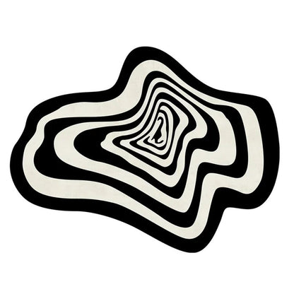 Anyhouz Carpet Black 200x300cm Creative Living Room Striped Home Decoration Bedroom Rug Fluffy Plush Mat-Carpets-PEROZ Accessories