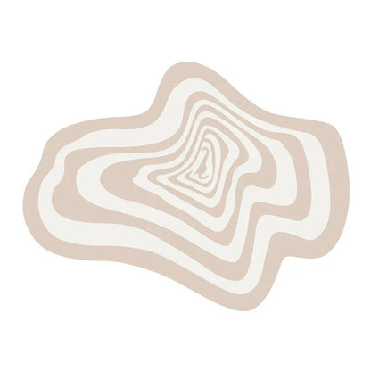 Anyhouz Carpet Beige 50x80cm Creative Living Room Striped Home Decoration Bedroom Rug Fluffy Plush Mat-Carpets-PEROZ Accessories