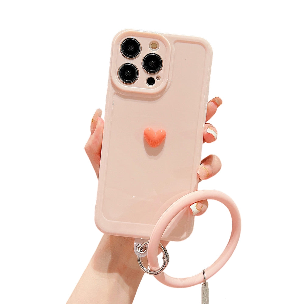 Anymob iPhone Black And Pink 3D Love Heart Bracelet Phone Case Shockproof Soft Silicone Cover-Mobile Phone Cases-PEROZ Accessories