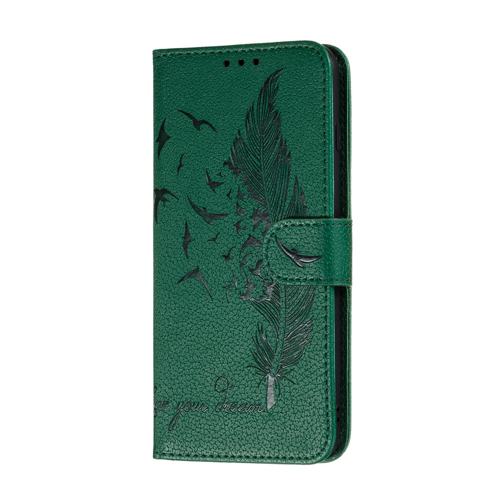 Anymob Samsung Gloss Tan Flip Case Leather Phone Wallet Cover Protection-Mobile Phone Cases-PEROZ Accessories