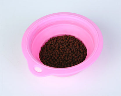 AnyWags Pink Dog Folding Bowl Convenient Portable Lightweight Easy to Carry Perfect for Travel-Pet Feeder-PEROZ Accessories