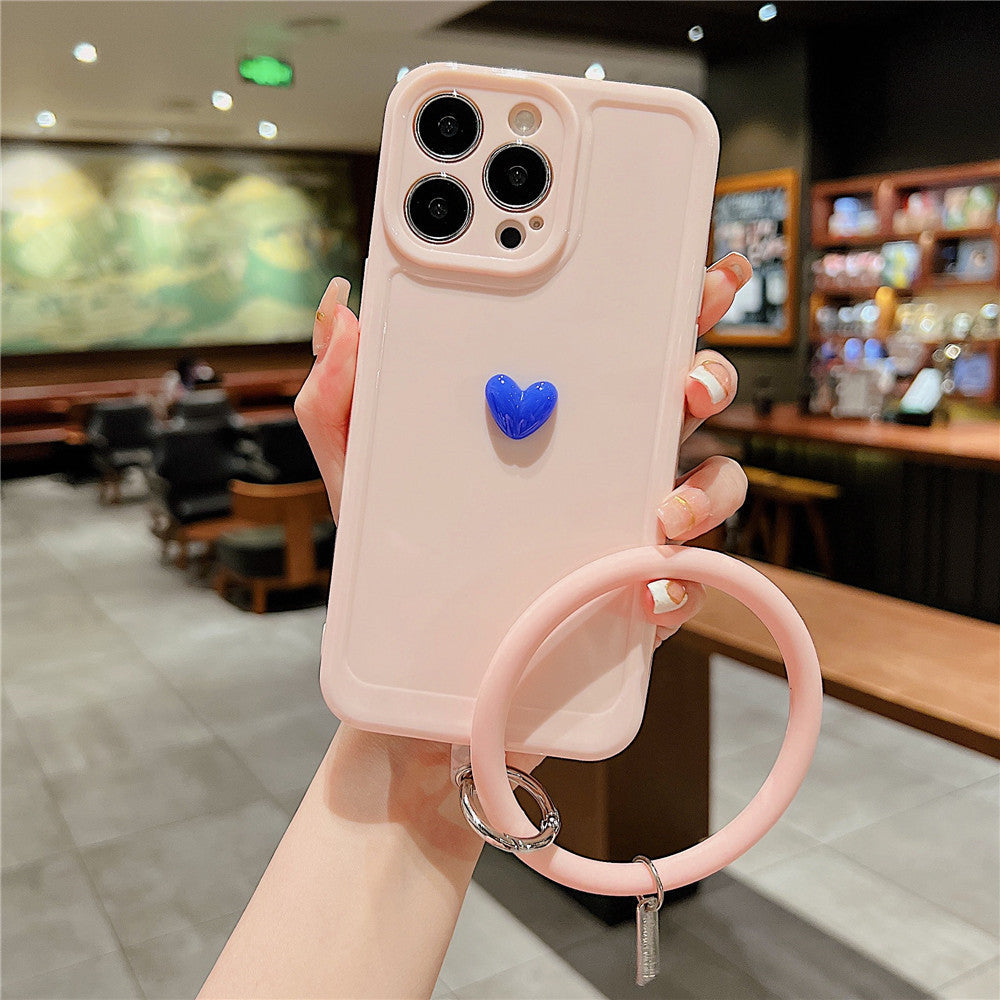 Anymob iPhone Black And Pink 3D Love Heart Bracelet Phone Case Shockproof Soft Silicone Cover-Mobile Phone Cases-PEROZ Accessories