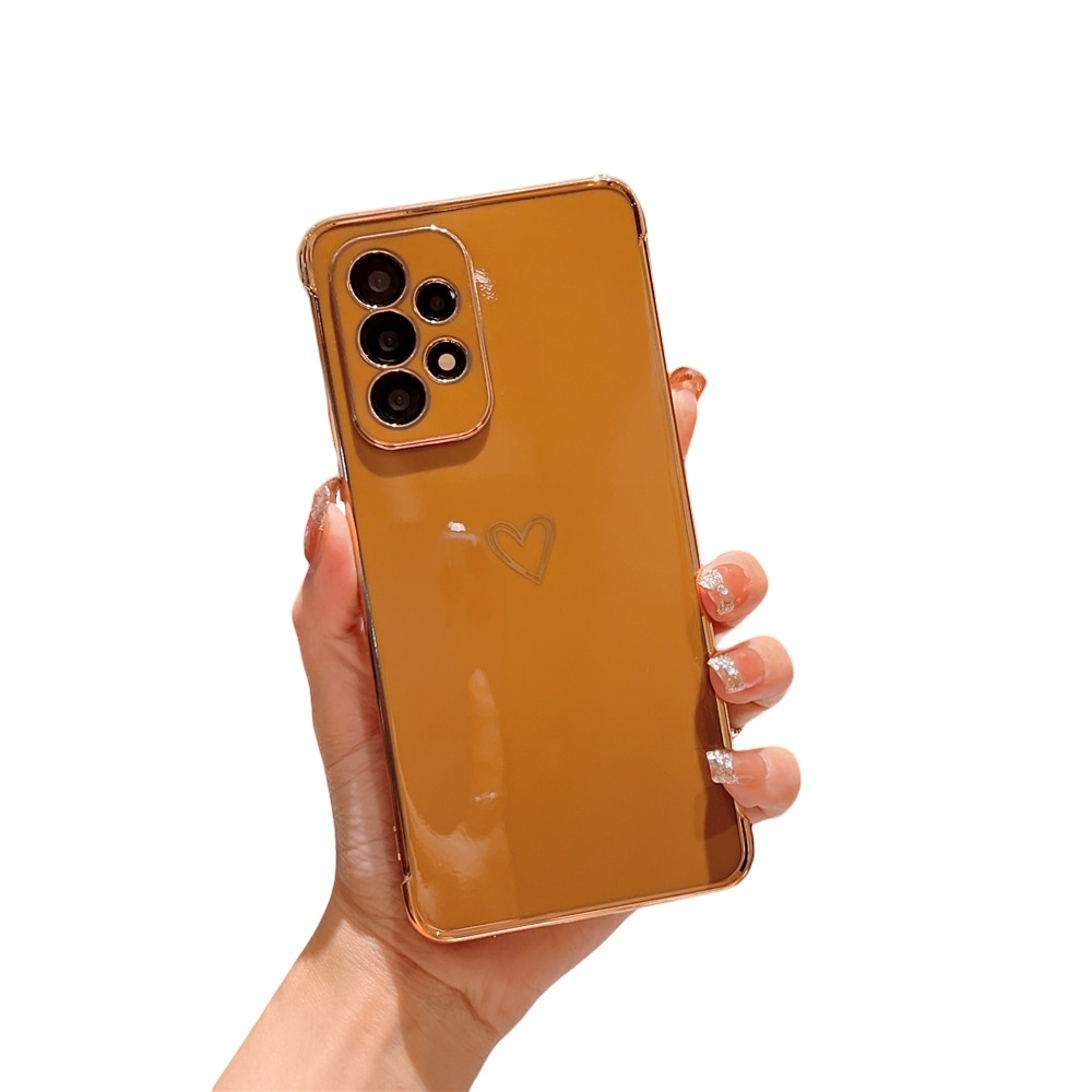 Anymob Samsung Khaki Soft Electroplated Love Heart Phone Case Silicon Cases Cover-Mobile Phone Cases-PEROZ Accessories