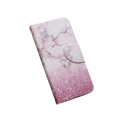 Anymob Samsung Case Pink Glitter Design Flip Leather Wallet Phone Cover Protection-Mobile Phone Cases-PEROZ Accessories