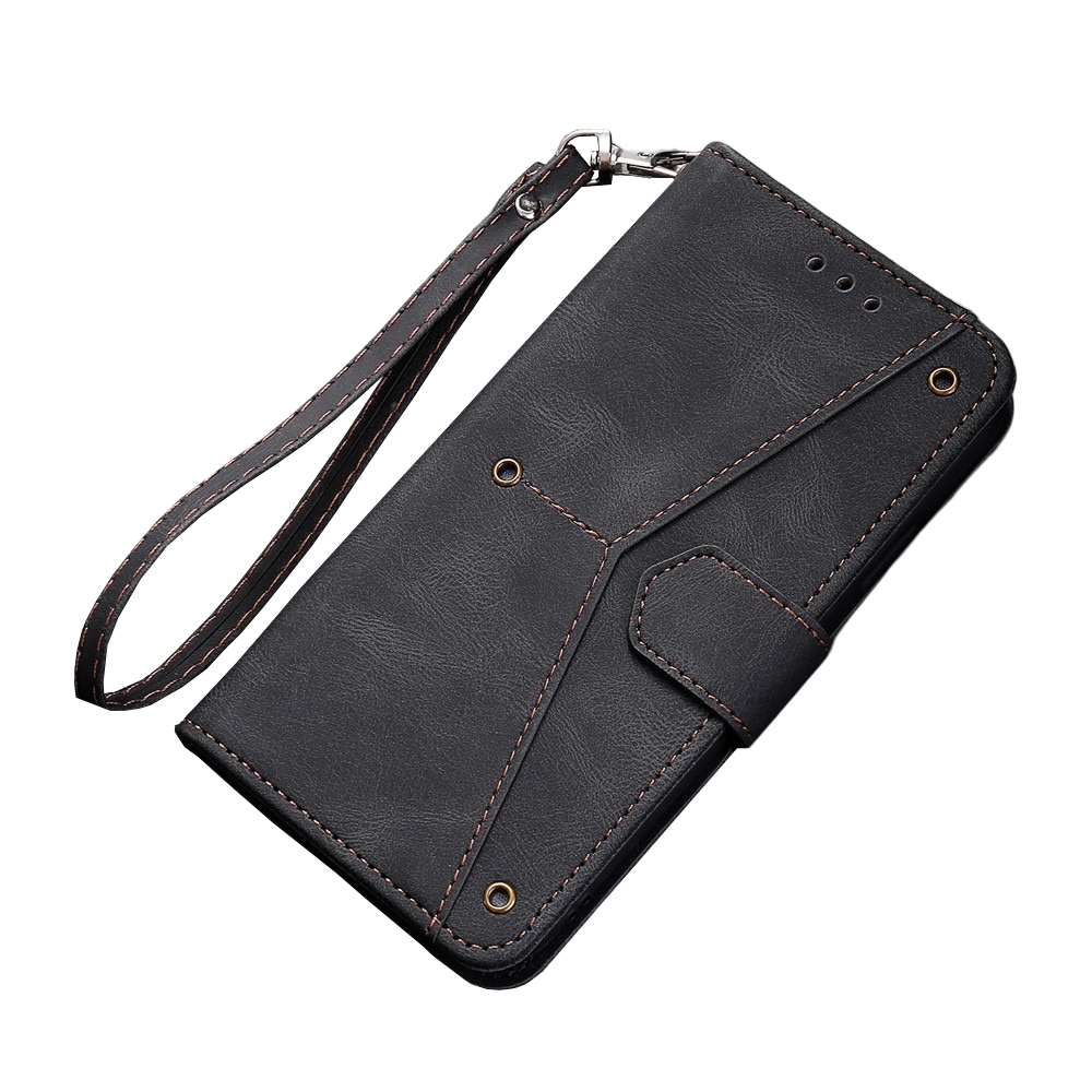 Anymob Samsung Charcoal Black Splicing Flip Leather Case Card Slot Wallet Phone Cover-Mobile Phone Cases-PEROZ Accessories