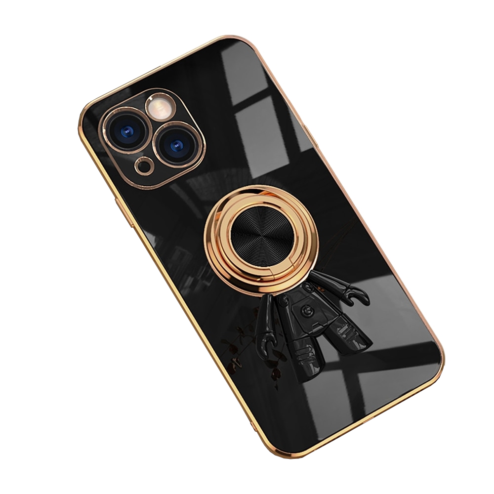 Anymob iPhone Black Astronaut Magnetic Bracket Phone Case Plating Shell-Mobile Phone Cases-PEROZ Accessories