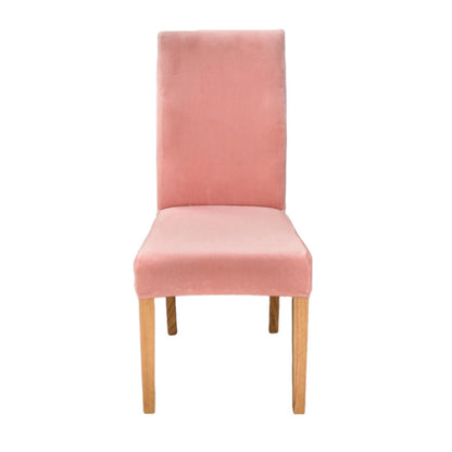 Anyhouz Chair Cover Pink Velvet Plush Stretch Chair Slipcover Elastic Spandex Chair Cover for Dining Room Kitchen Wedding Banquet Hotel-Chair Cover-PEROZ Accessories
