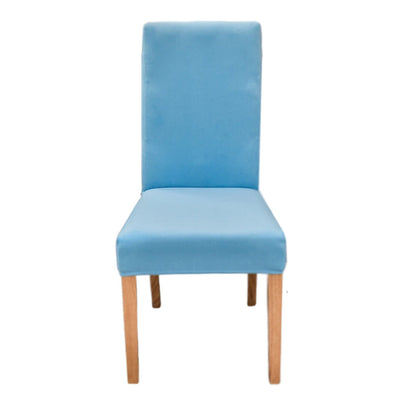 Anyhouz Chair Cover Sky Blue Velvet Plush Stretch Chair Slipcover Elastic Spandex Chair Cover for Dining Room Kitchen Wedding Banquet Hotel-Chair Cover-PEROZ Accessories