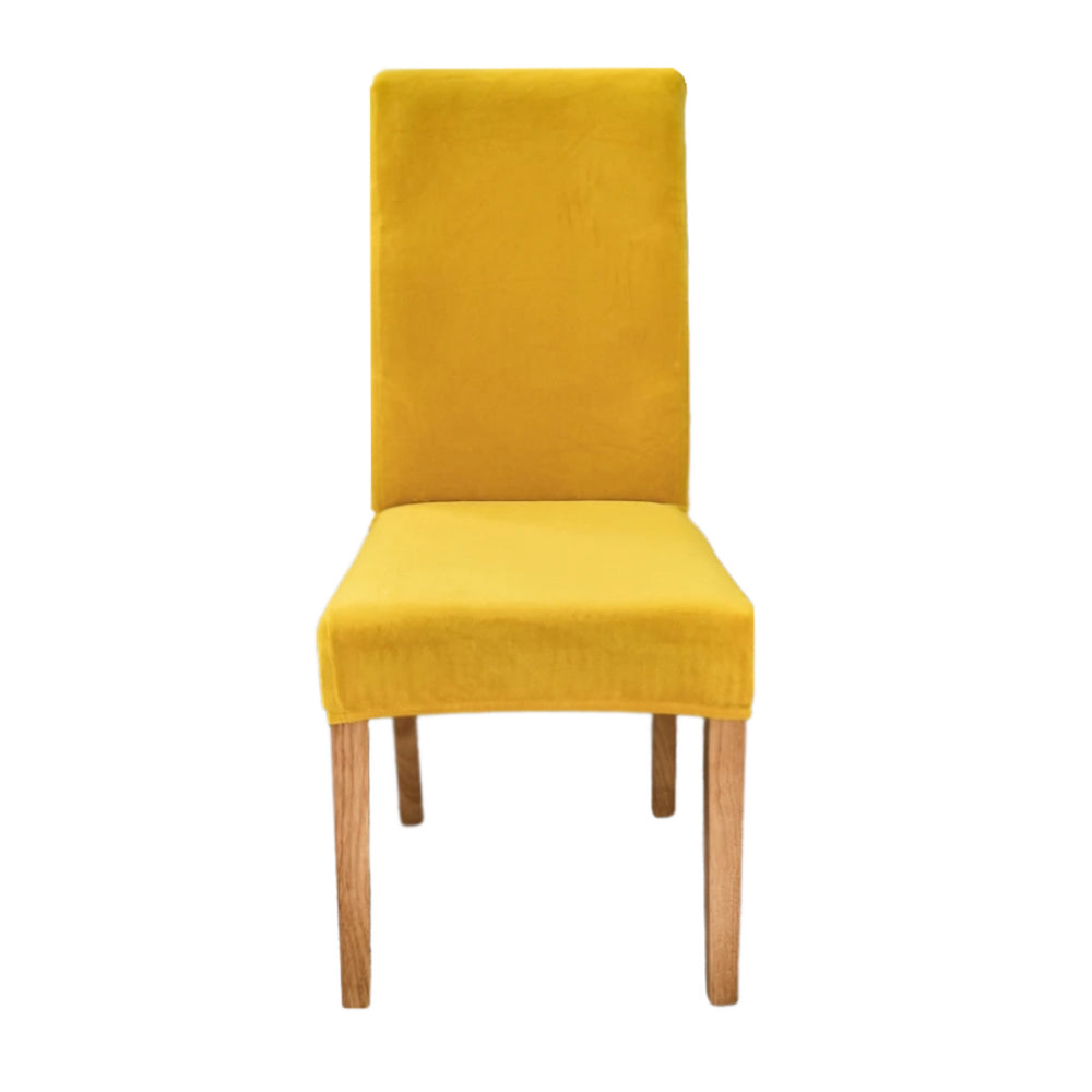 Anyhouz Chair Cover Turmeric Velvet Plush Stretch Chair Slipcover Elastic Spandex Chair Cover for Dining Room Kitchen Wedding Banquet Hotel-Chair Cover-PEROZ Accessories