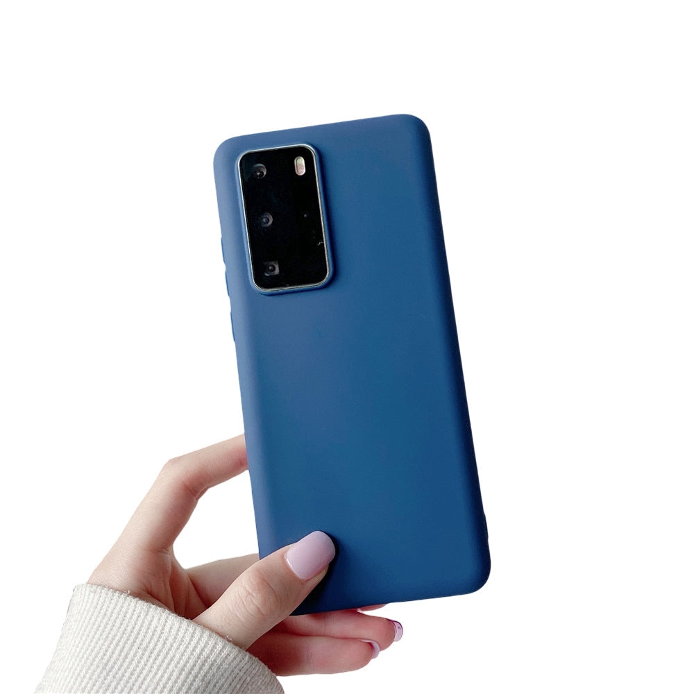 Anymob Samsung Blue Candy Color Phone Case Silicone Back Cover-Mobile Phone Cases-PEROZ Accessories