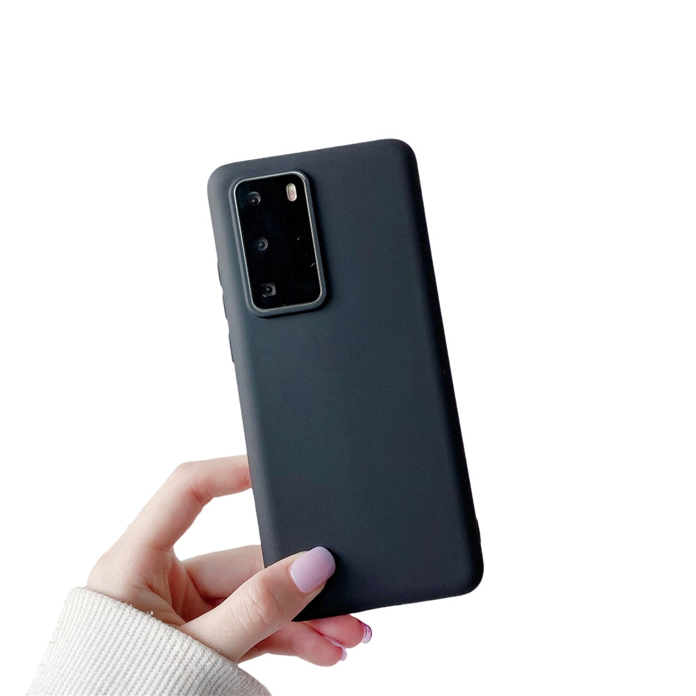 Anymob Samsung Black Candy Color Phone Case Silicone Back Cover-Mobile Phone Cases-PEROZ Accessories