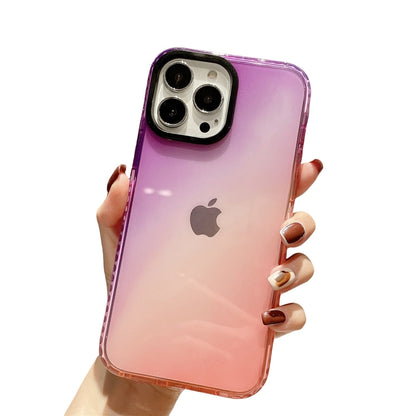 Anymob iPhone Violet And OrangeGradient Rainbow Shockproof Phone Case Transparent Soft Silicone Cover-Mobile Phone Cases-PEROZ Accessories