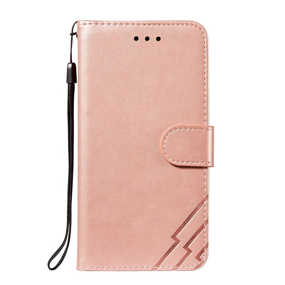 Anymob iPhone Case Pink Solid Color Leather Fashion Magnetic Flip Wallet Cover-Mobile Phone Cases-PEROZ Accessories