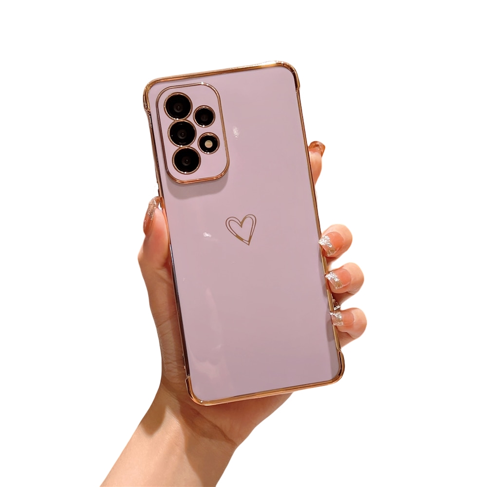 Anymob Samsung Violet Soft Electroplated Love Heart Phone Case Silicon Cases Cover-Mobile Phone Cases-PEROZ Accessories