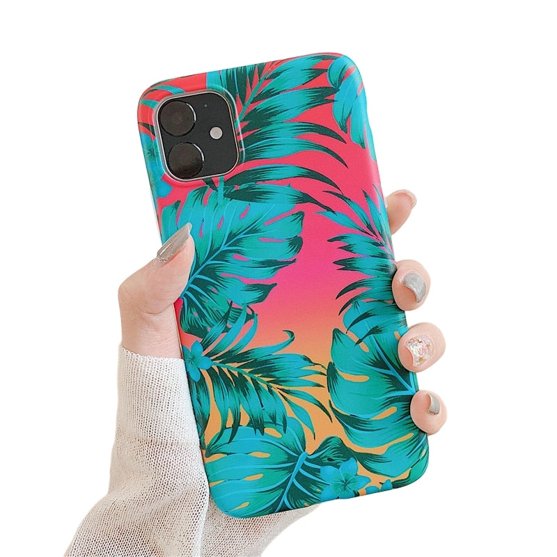 Anymob iPhone Green Leaf Case Back Cover Silicone Phone Cases-Mobile Phone Cases-PEROZ Accessories