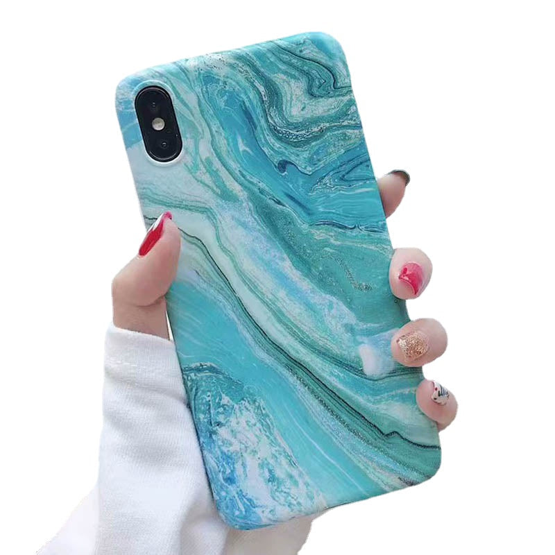 Anymob Samsung Ocean Blue Marble Flower Case Back Cover Art Leaf Silicone Phone Protection-Mobile Phone Cases-PEROZ Accessories