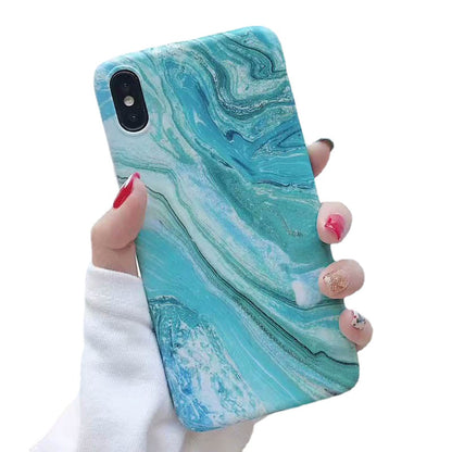 Anymob Samsung Ocean Blue Marble Flower Case Back Cover Art Leaf Silicone Phone Protection-Mobile Phone Cases-PEROZ Accessories