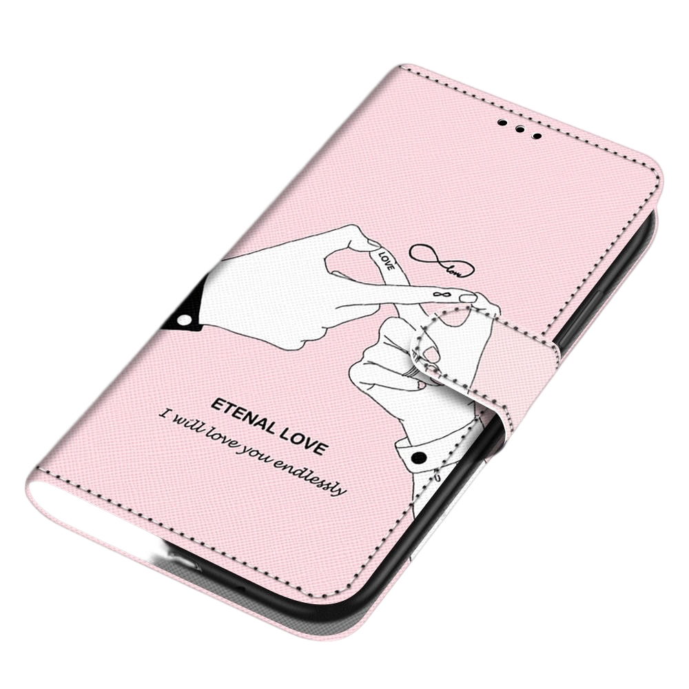 Anymob Samsung Case Pink Love Painted Magnetic Flip Leather Card slot Wallet Book Style Cover-Mobile Phone Cases-PEROZ Accessories