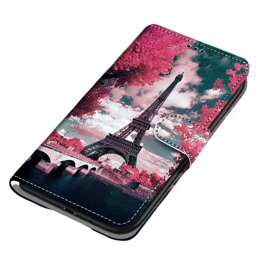 Anymob Samsung Case Red with Paris Tower Painted Magnetic Flip Leather Card slot Wallet Book Style Cover-Mobile Phone Cases-PEROZ Accessories