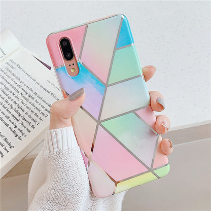 Anymob Samsung Multicolor Marble Flower Case Back Cover Art Leaf Silicone Phone Protection-Mobile Phone Cases-PEROZ Accessories