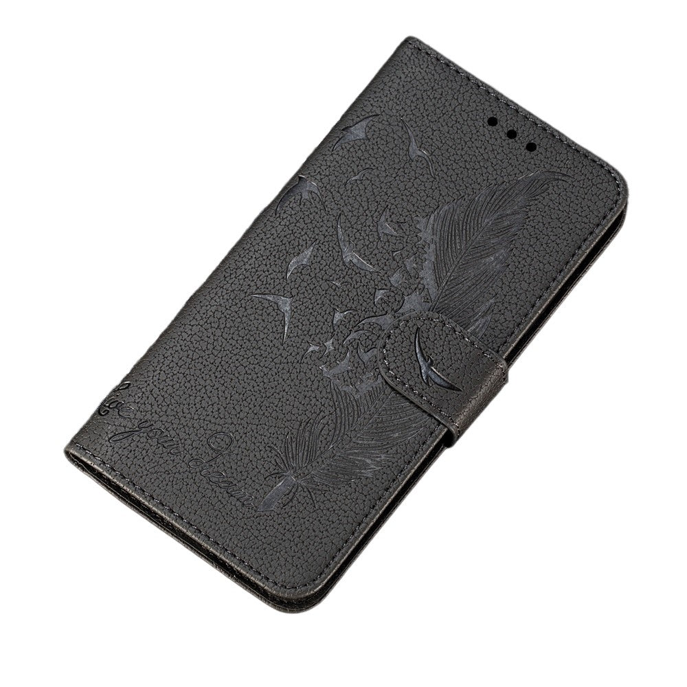 Anymob Samsung Matte Black Flip Case Leather Phone Wallet Cover Protection-Mobile Phone Cases-PEROZ Accessories