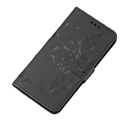 Anymob Huawei Gray Leather Phone Case Flip Wallet Cover Shell Protection-PEROZ Accessories