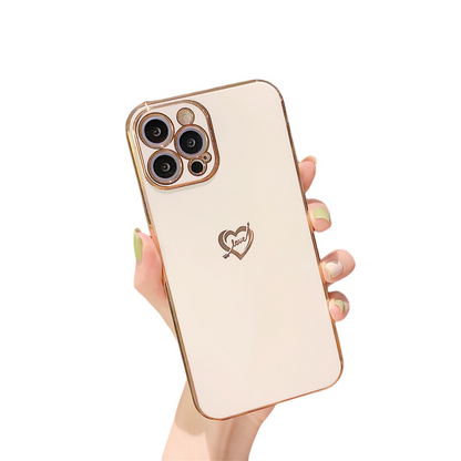Anymob iPhone Case White Plating Colorful Side Love Heart Soft Silicone Cover-Mobile Phone Cases-PEROZ Accessories