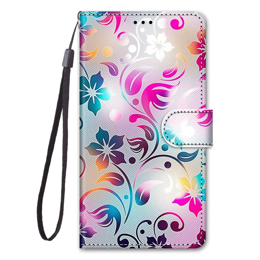 Anymob Samsung Neon Fashion Flowers Painted Flip Phone Case Leather Wallet Cover-Mobile Phone Cases-PEROZ Accessories