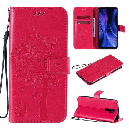 Anymob Samsung Case Red 3D Tree Flip Leather Phone Magnetic Wallet Stand Cover With Card Slot-Mobile Phone Cases-PEROZ Accessories